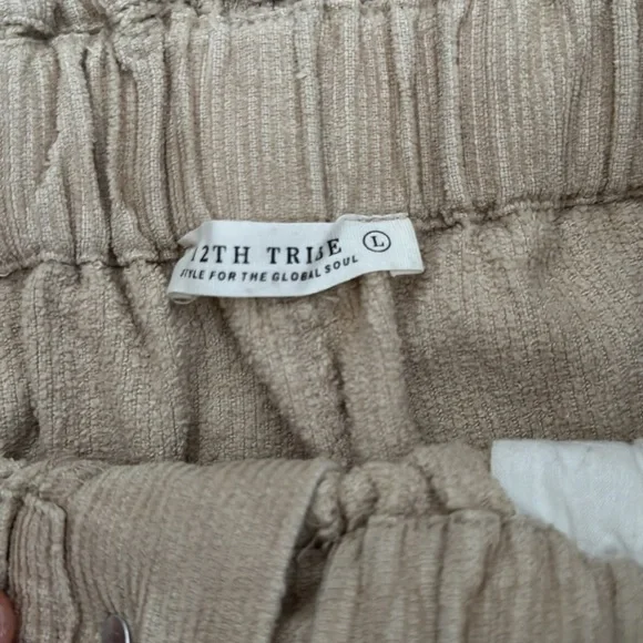 12th Tribe Sandstorm Taupe Corduroy Pants W L - Picture 4 of 4
